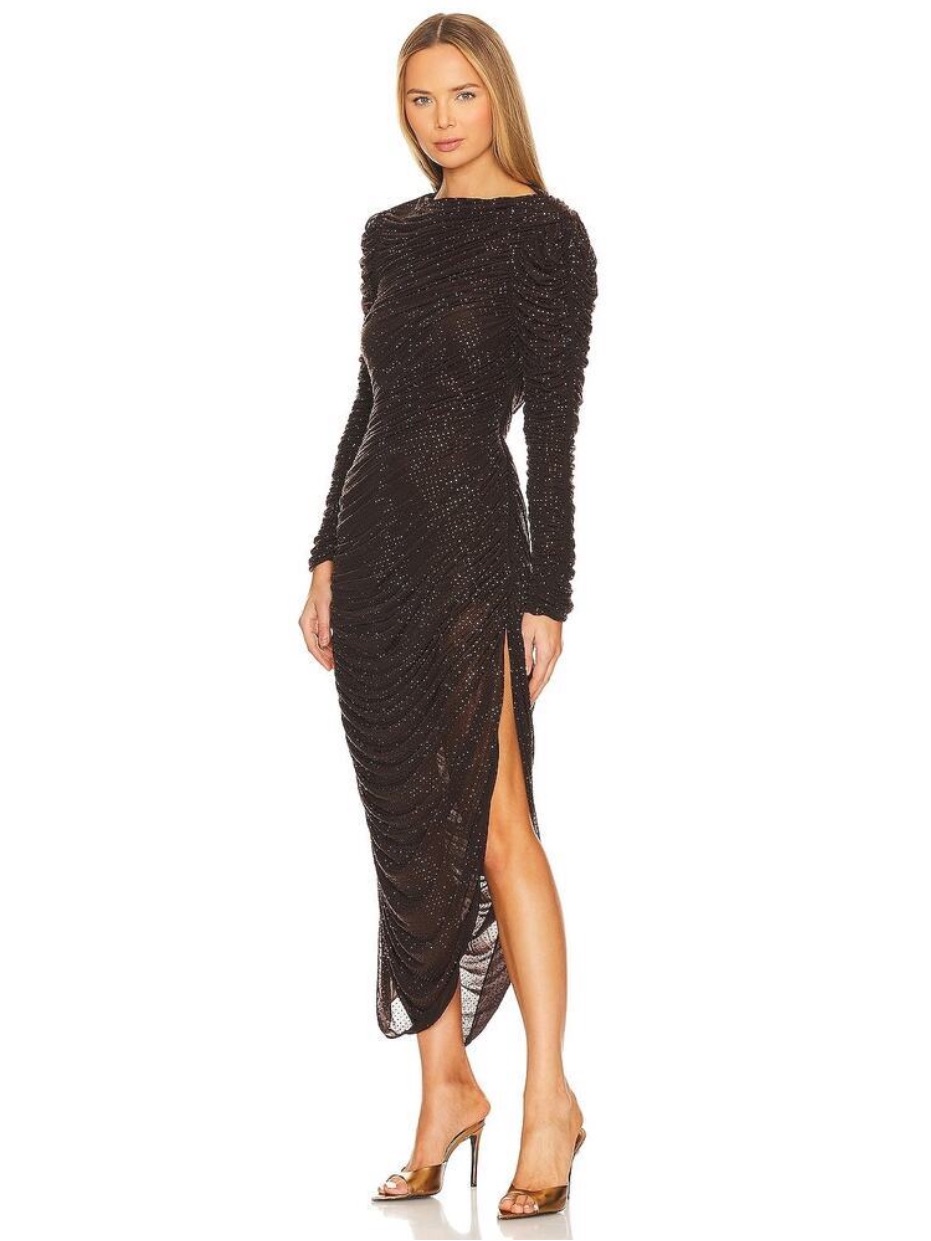 Simkhai Chocolate Crystal Embellished Sanders Dress